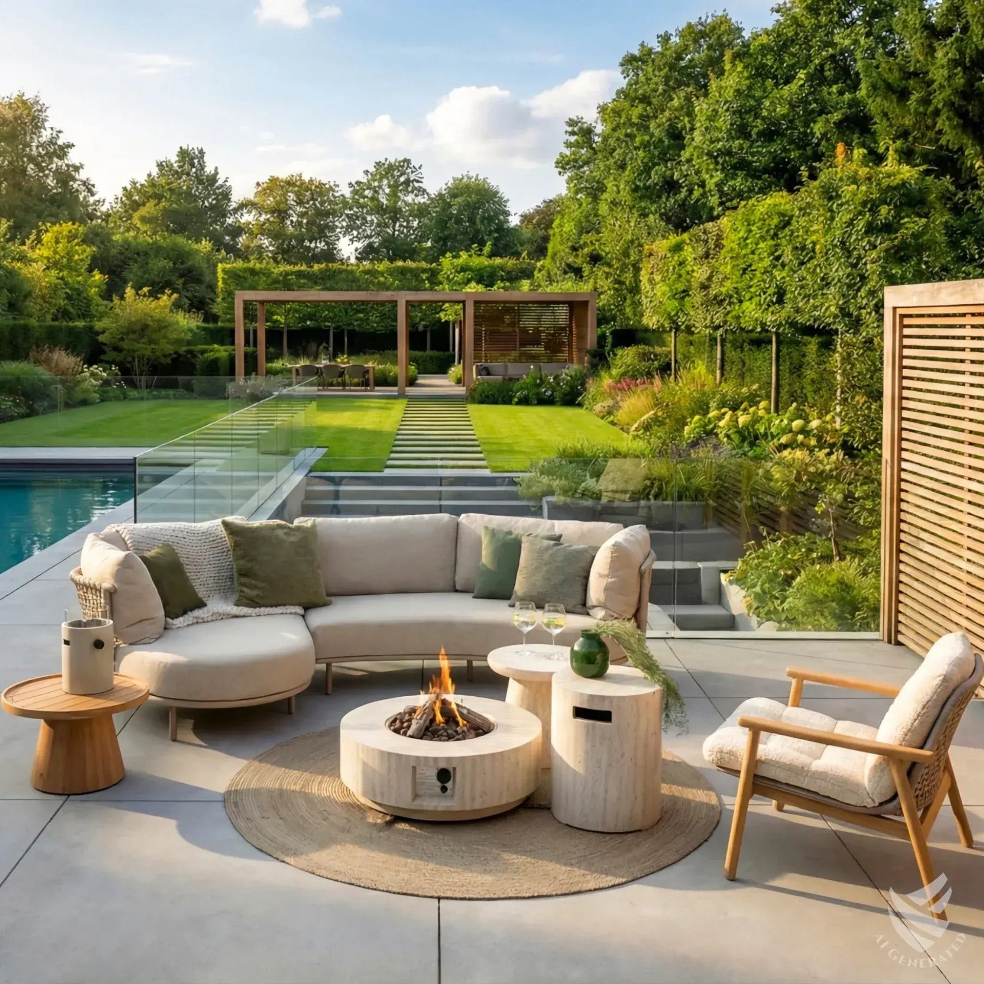 Happy Cocooning Estate Round 76 Gas Fire Pit Table | HCEST76