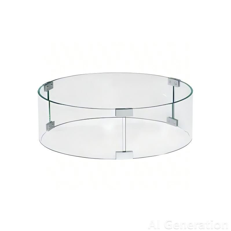 Happy cocooning glass screens windscreen for fire pit tables clear glass fire pit shield with silver metal brackets