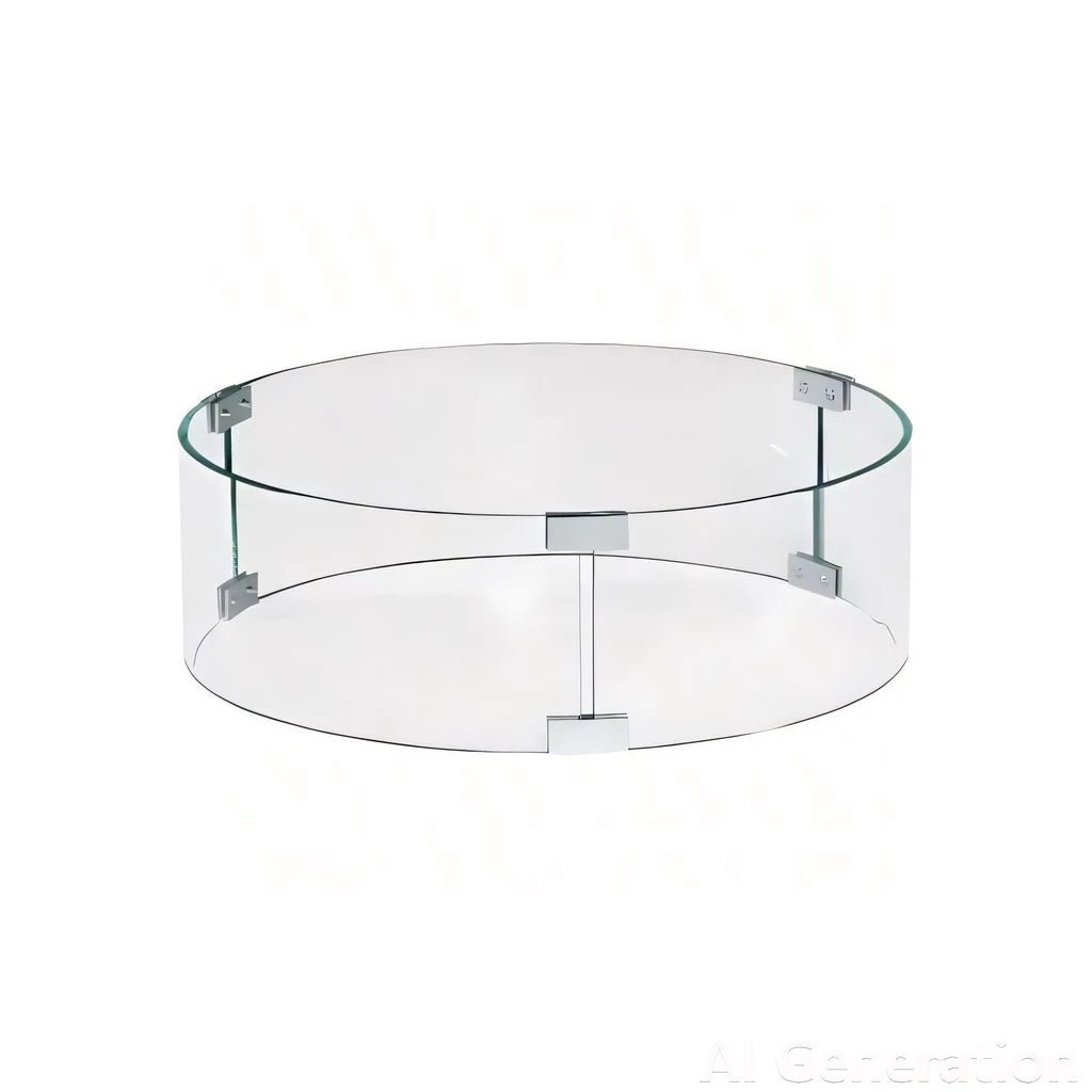 Happy cocooning glass screens windscreen for fire pit tables clear glass fire pit shield with silver metal brackets