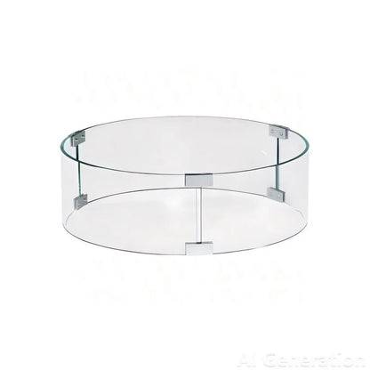 Happy cocooning glass screens windscreen for fire pit tables clear glass fire pit shield with silver metal brackets