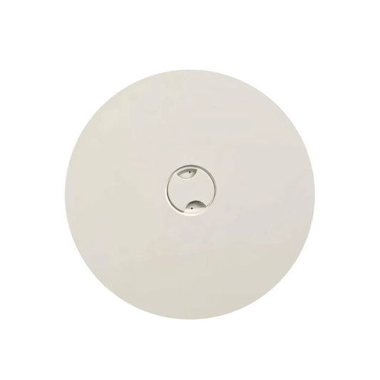 Happy cocooning off-white circular lid with centered metallic ring for estate round 76 fire table