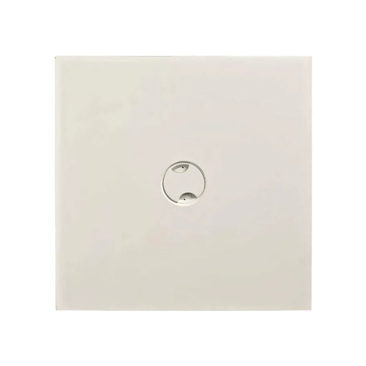 Happy cocooning lid for estate square 88 fire table with sleek white glass and minimalist silver button design