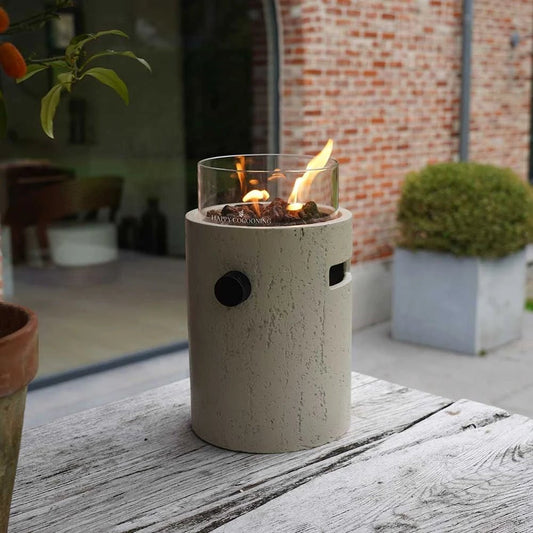Happy Cocooning Lumi Stone Tabletop Gas Fireplace | HCLUMTR-04