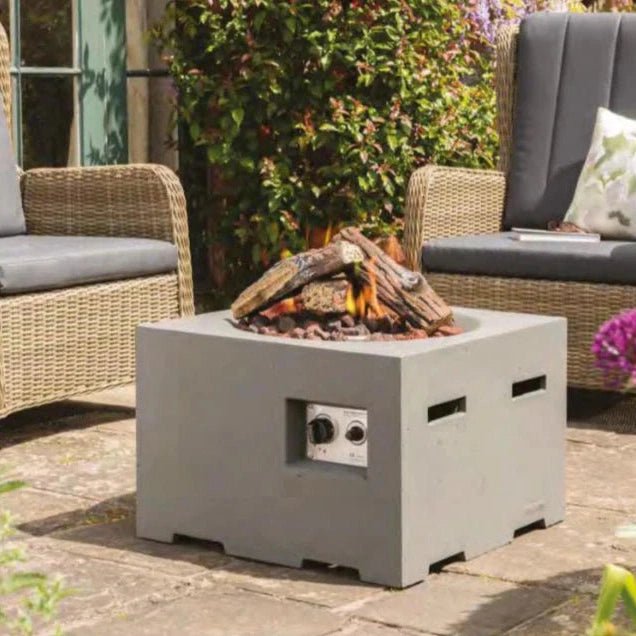 Happy Cocooning Square Gas Fire Pit (Black SRS6504Z / Anthracite SRS6504A) - Fire Pits, Fireplaces, Heating