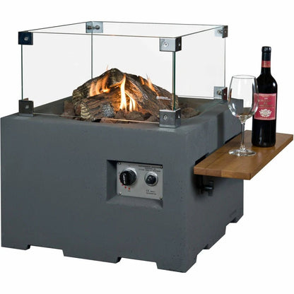 Happy Cocooning Square Gas Fire Pit (Black SRS6504Z / Anthracite SRS6504A) - Fire Pits, Fireplaces, Heating