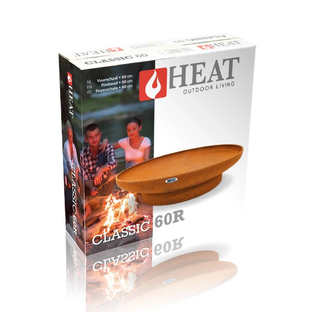 HEAT Fire Bowl Classic in black or corten steel (60, 80, 90cm) - Fire Pits, Fireplaces, Heating