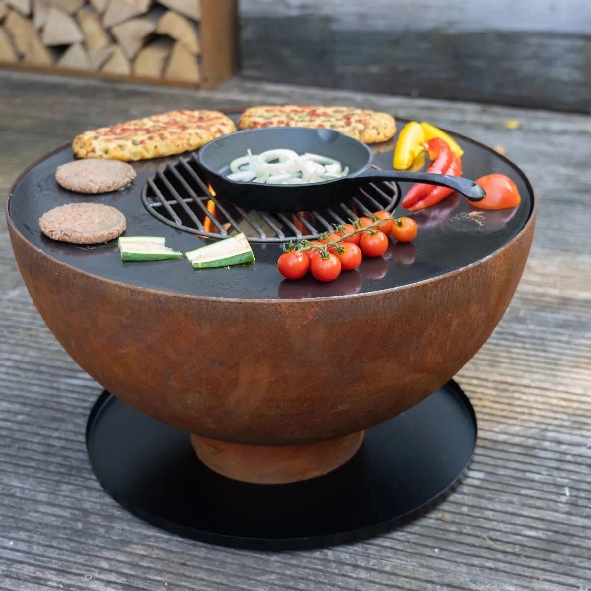 HEAT Gystad Fire Pit with Plancha Grill | FP.011 - Fire Pits, Fireplaces, Heating
