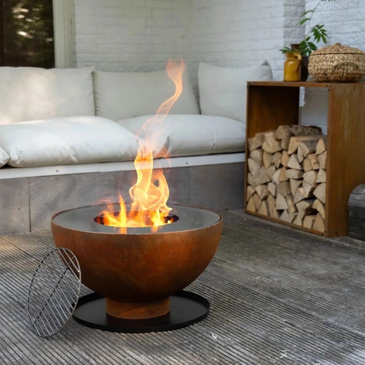 HEAT Gystad Fire Pit with Plancha Grill | FP.011 - Fire Pits, Fireplaces, Heating