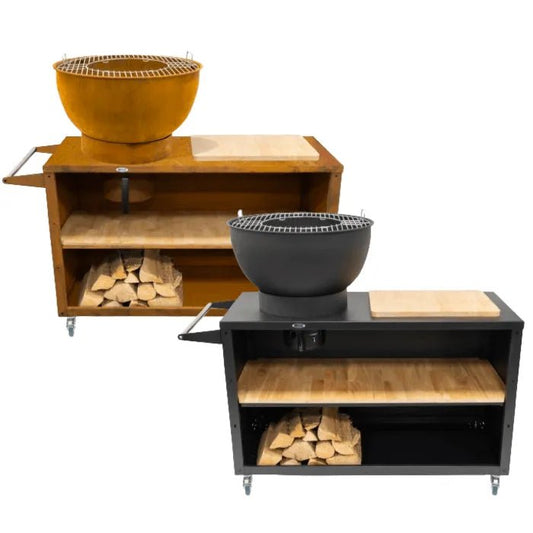 HEAT Trolle Outdoor Kitchen (Black or Rust) - Outdoor Kitchens