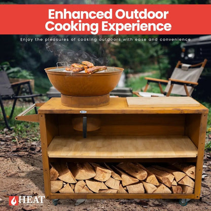 HEAT Trolle Outdoor Kitchen (Black or Rust) - Outdoor Kitchens