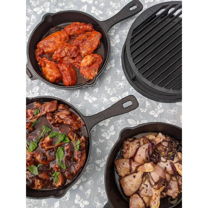 Igneus 3‑Part Cast Iron Pan Set | Pizza Oven Cooking Essentials