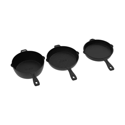 Igneus 3‑Part Cast Iron Pan Set | Pizza Oven Cooking Essentials