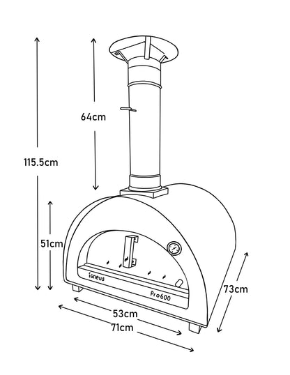 Igneus Pro 600 Wood‑Fired Pizza Oven | PRO‑600