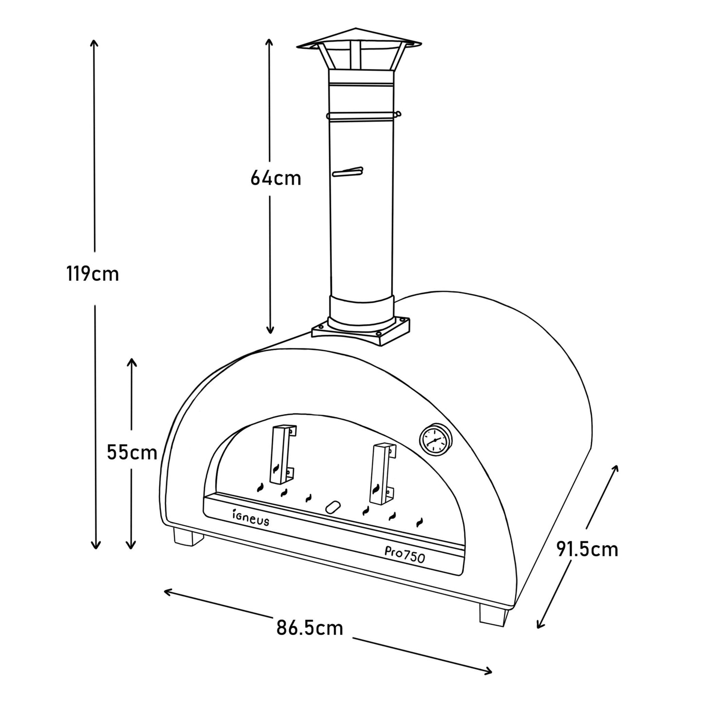 Igneus Pro 750 Wood‑Fired Pizza Oven | PRO750