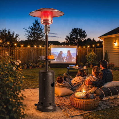 Outsunny 13 kW Gas Patio Heater with Side Table & Anti‑Tip Safety
