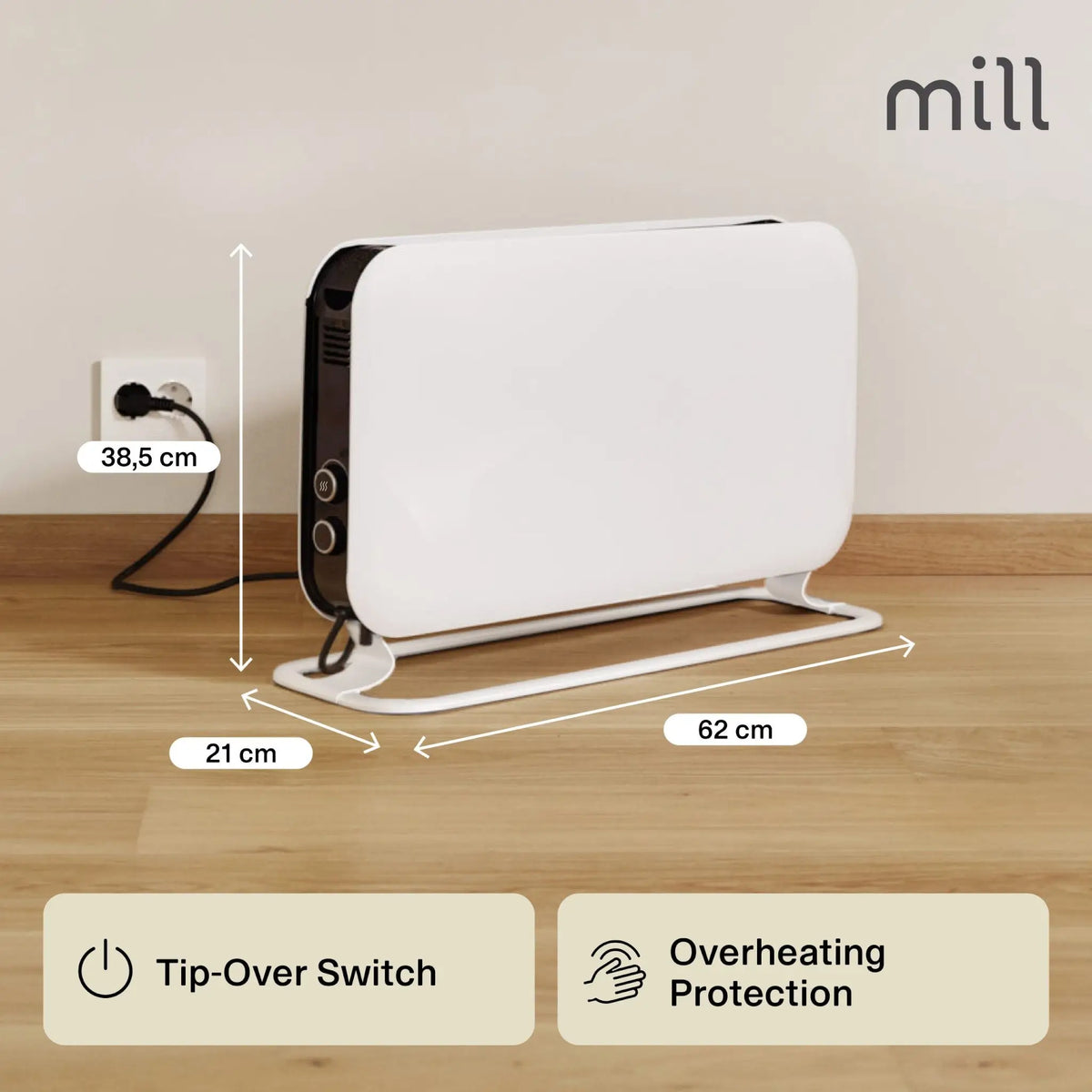 Mill Instant 2000W MEC Premium Portable Convector Heater