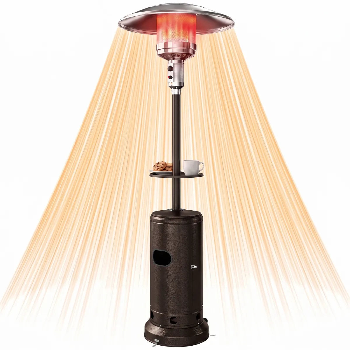 Outsunny 13 kW Gas Patio Heater with Side Table & Anti‑Tip Safety