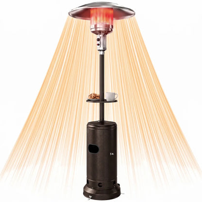 Outsunny 13 kW Gas Patio Heater with Side Table & Anti‑Tip Safety