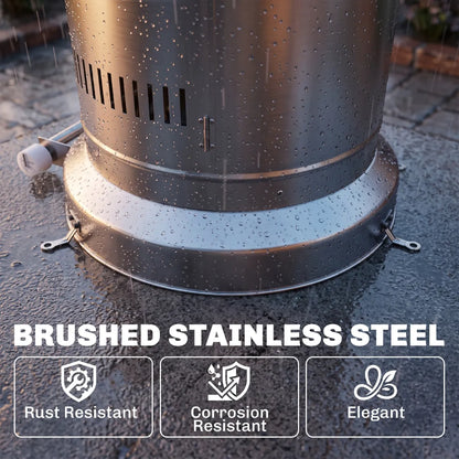 Outsunny 13 kW Gas Patio Heater with Tip‑Over Protection - Stainless Steel