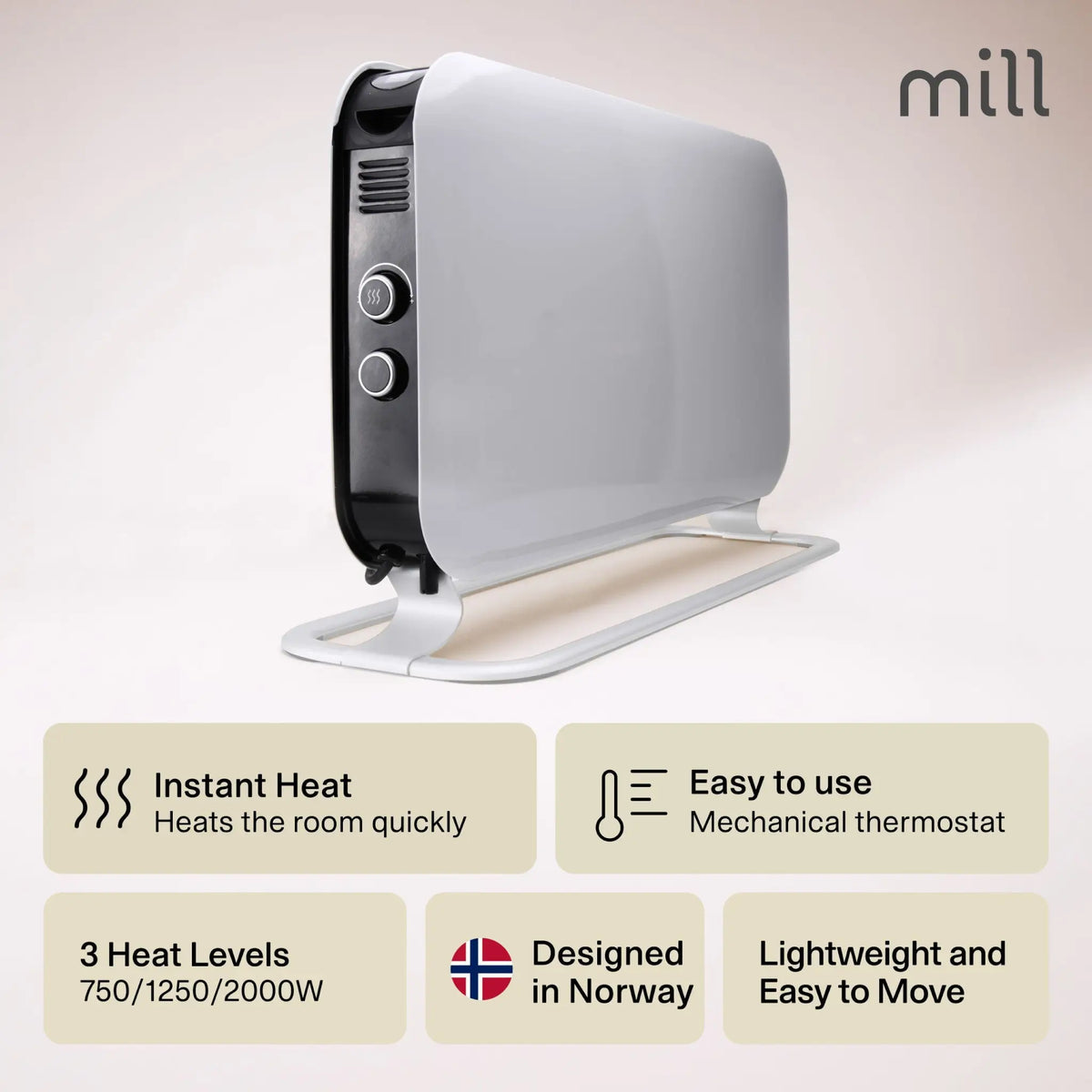 Mill Instant 2000W MEC Premium Portable Convector Heater