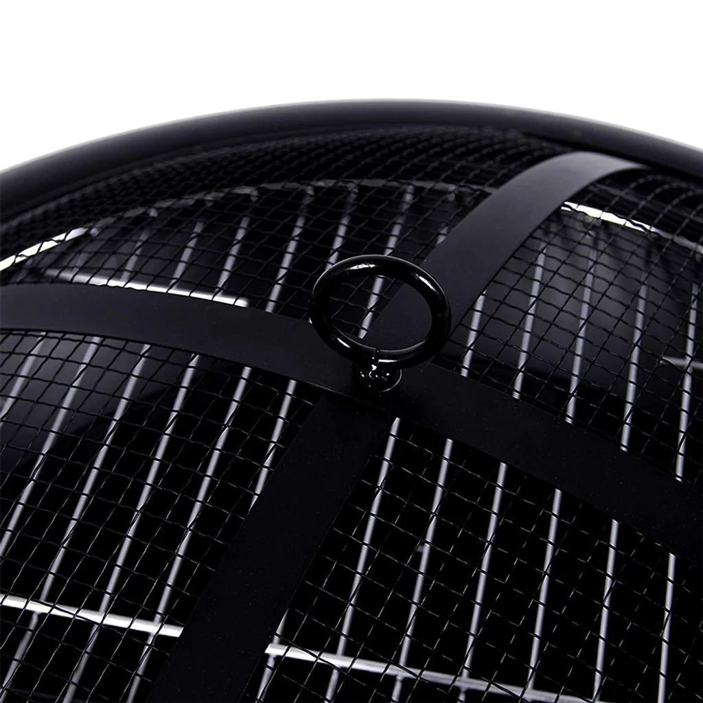 Black metal kaida traveller portable folding fire pit with mesh screen and reinforced bands for outdoor use