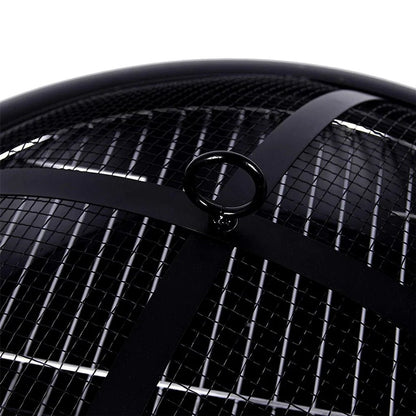 Black metal kaida traveller portable folding fire pit with mesh screen and reinforced bands for outdoor use