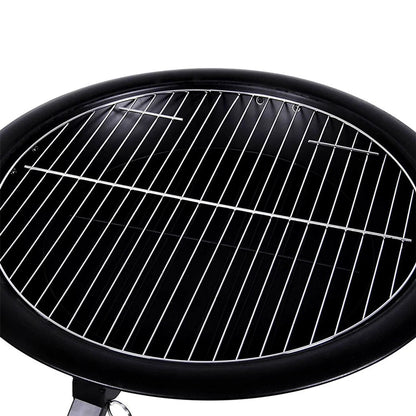 Kaida traveller portable folding fire pit with a black circular grill and shiny silver metal grate for outdoor use