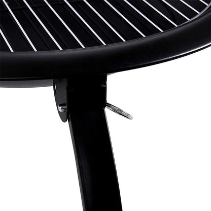 Kaida traveller portable folding fire pit lfs709 black round grill with white metal grates and sturdy stand