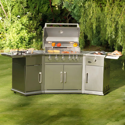 Lifestyle Bahama Island gas BBQ LFS680 stainless steel outdoor gas grill with side cabinets and countertops