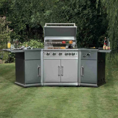 Lifestyle Bahama Island gas BBQ LFS680 stainless steel outdoor grill with built-in side table and storage cabinets