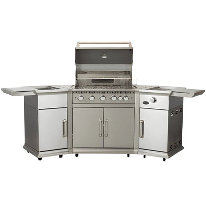 Lifestyle Bahama Island stainless steel gas bbq grill with side cabinets and built-in sink for outdoor cooking