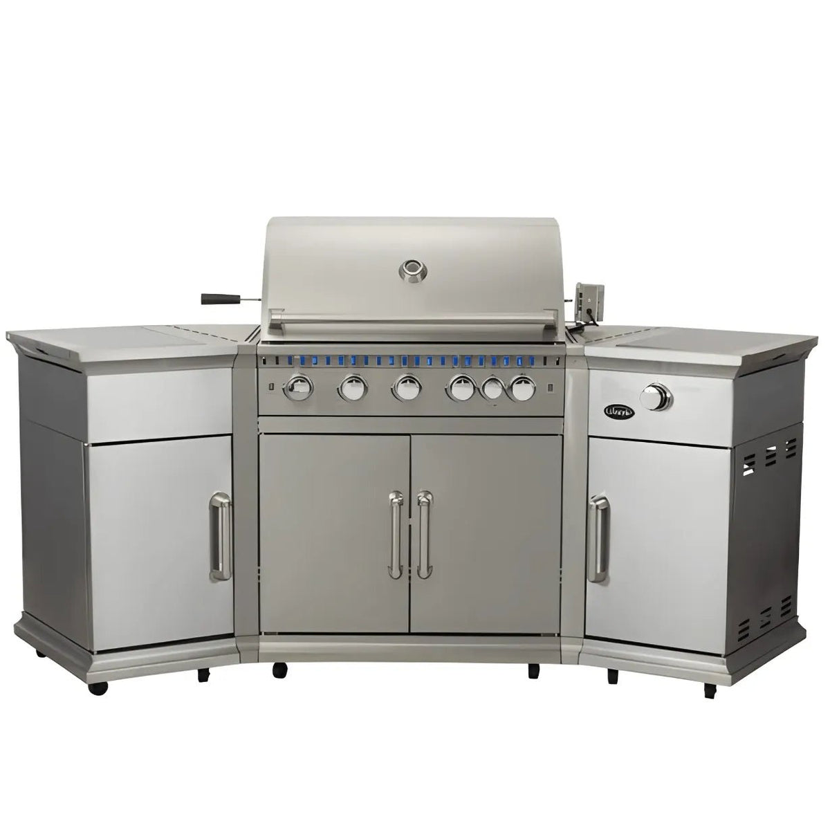 Lifestyle Bahama Island gas bbq lfs680 stainless steel outdoor grill with sleek modern design and integrated storage cabinets