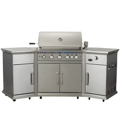 Lifestyle Bahama Island gas bbq lfs680 stainless steel outdoor grill with sleek modern design and integrated storage cabinets