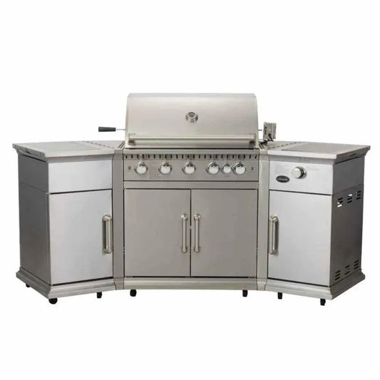 Lifestyle Bahama Island gas BBQ LFS680 stainless steel outdoor grill with side cabinets and countertops