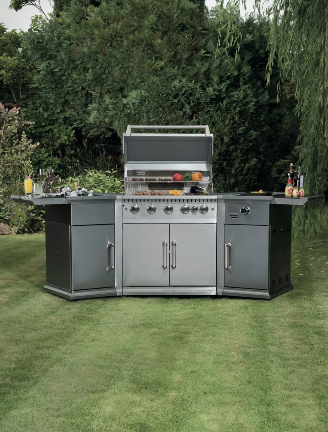 Lifestyle Bahama Island gas BBQ LFS680 stainless steel outdoor grill with side cabinets and built-in sink