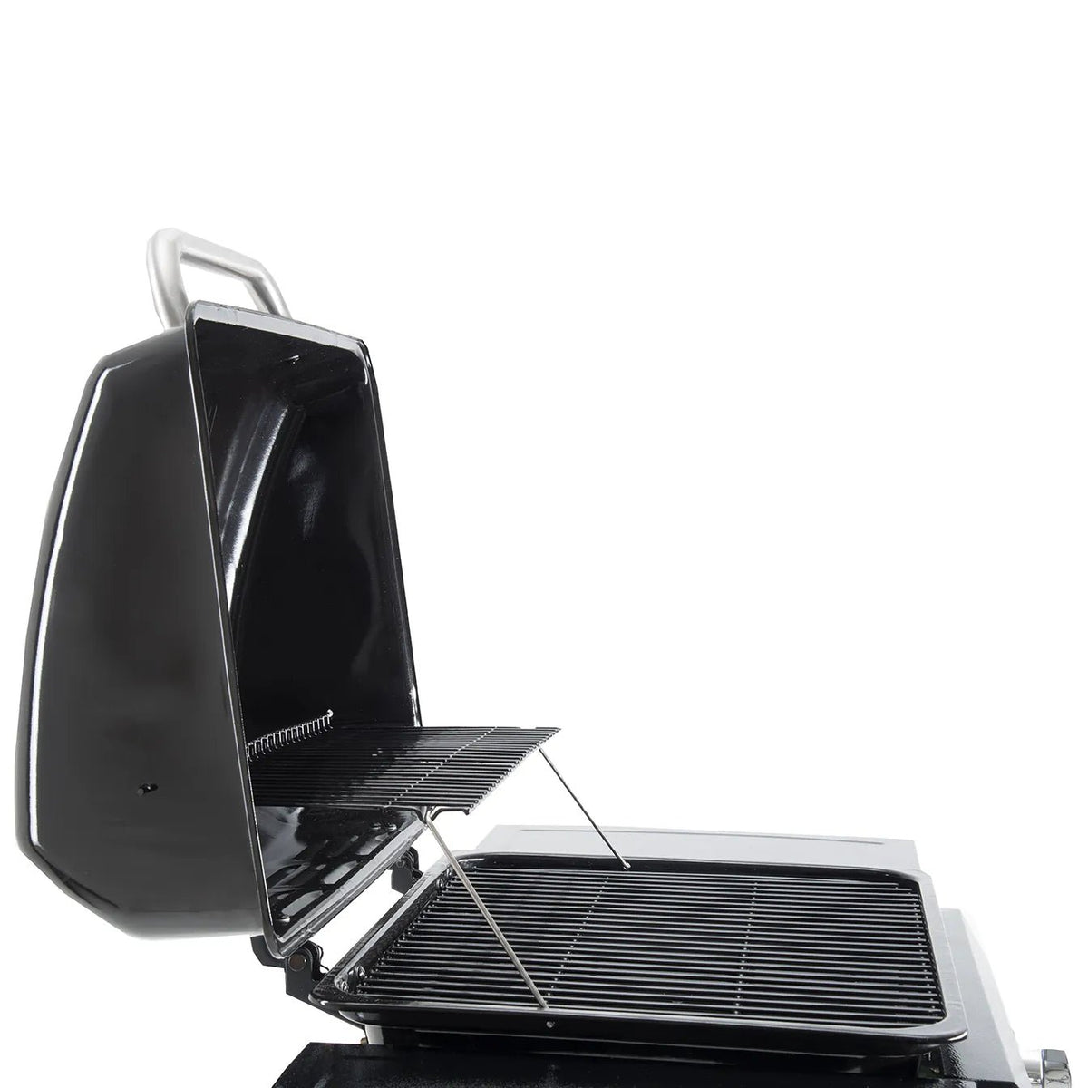 Black cast iron grill with silver handle and two grates for lifestyle cuba 2 gas burner bbq lfs687q