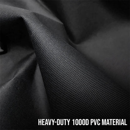 Lifestyle premium 3/4 burner hooded bbq cover made of black heavy-duty 1000d pvc fabric with textured woven surface