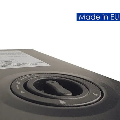 Lifestyle radiant indoor cabinet heater 4.2 kW dark gray plastic power supply unit with circular dial and toggle switch