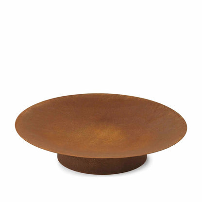 Rustic copper-colored steel fire pit bowl with sturdy circular base martinsen 9400 cor-ten firepit 75cm