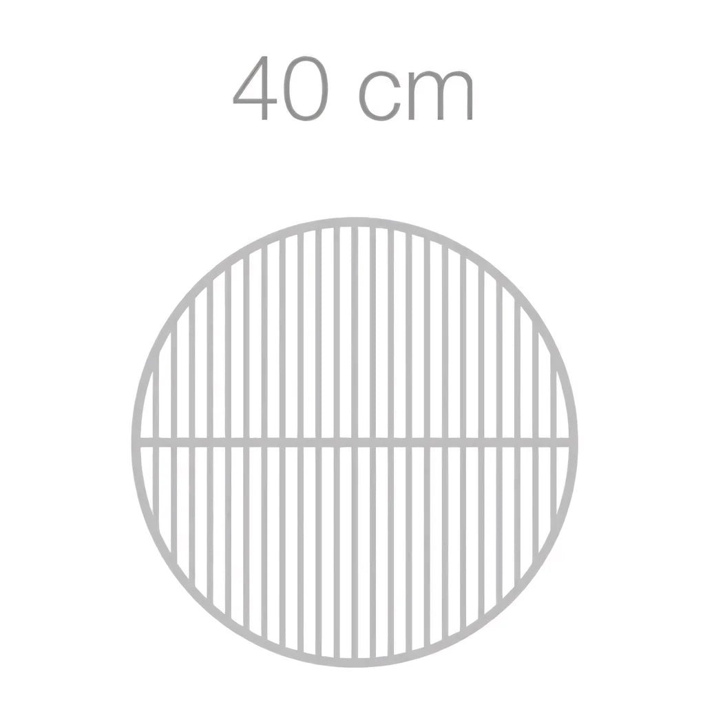 Martinsen stainless steel grill 1300/1600 with a 40 cm circular grate featuring a grid pattern of metal bars