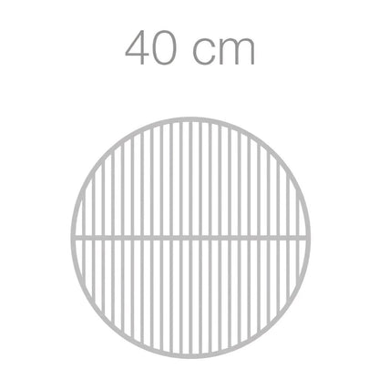Martinsen stainless steel grill 1300/1600 with a 40 cm circular grate featuring a grid pattern of metal bars