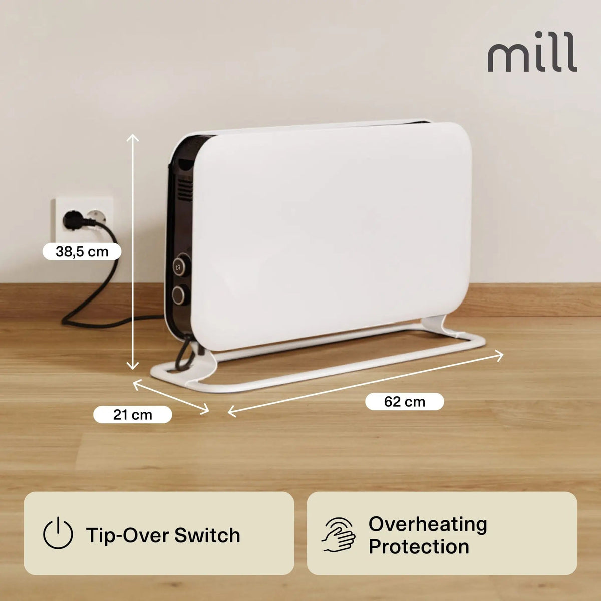 Mill Instant 2000W MEC Premium Portable Convector Heater