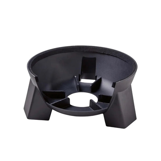 Black plastic gas stove burner stand with circular base and four angular legs for moddern kamado pedestal aluminium ma131