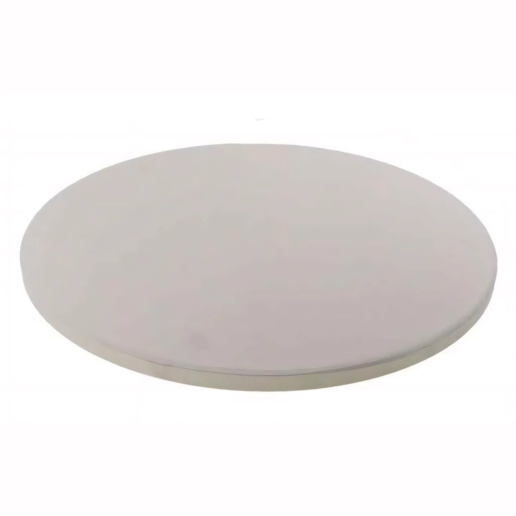Moddern Kamado pizza stone round smooth white ceramic with slightly raised edge for even heat distribution