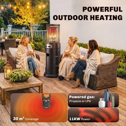 Outsunny 11 kW Gas Patio Heater — Portable, Safe & Modern Outdoor Heating