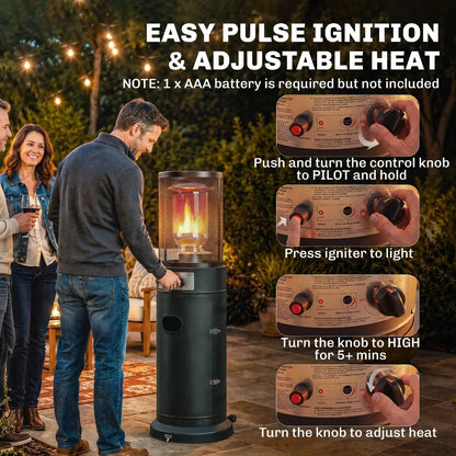 Outsunny 11 kW Gas Patio Heater — Portable, Safe & Modern Outdoor Heating