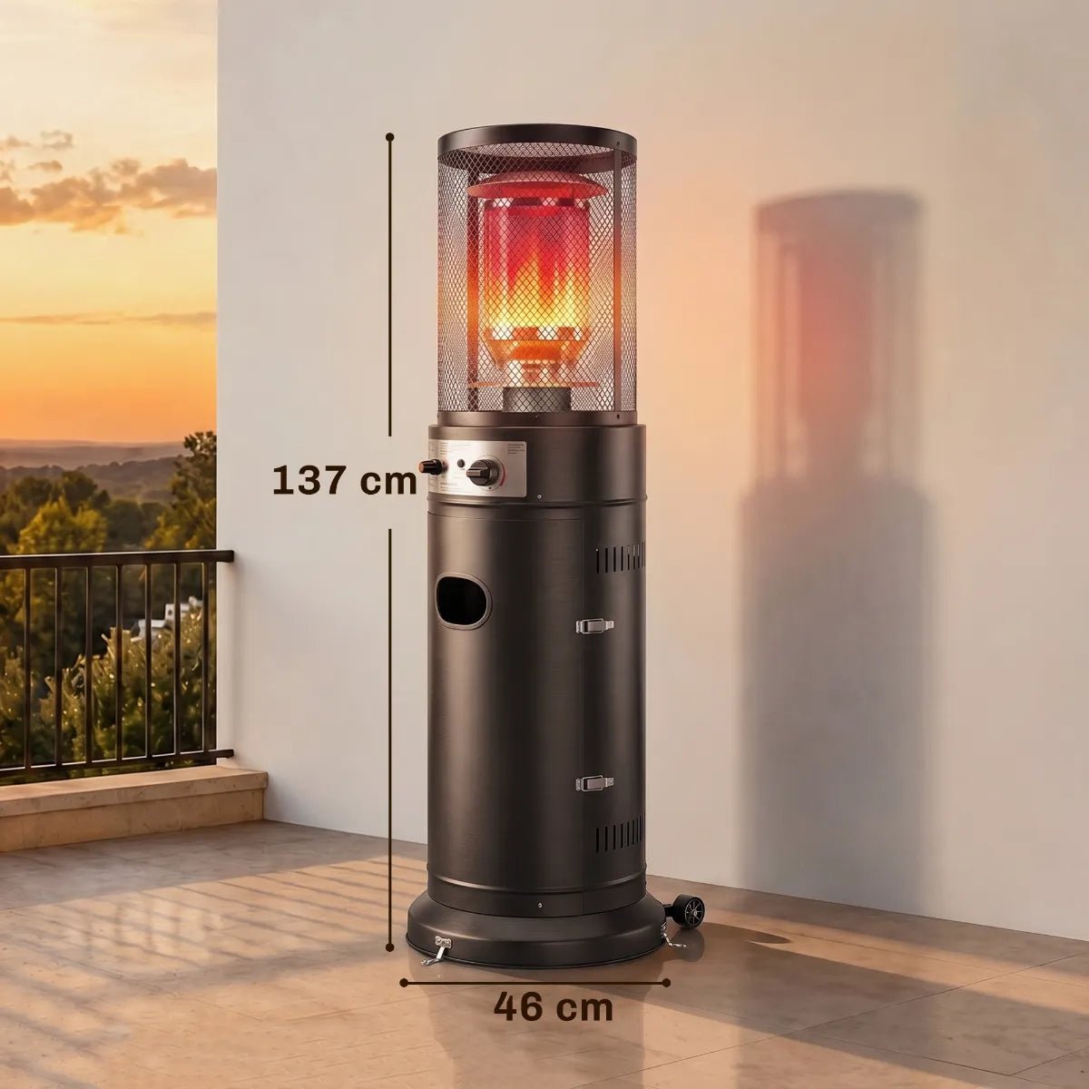 Outsunny 11 kW Gas Patio Heater — Portable, Safe & Modern Outdoor Heating