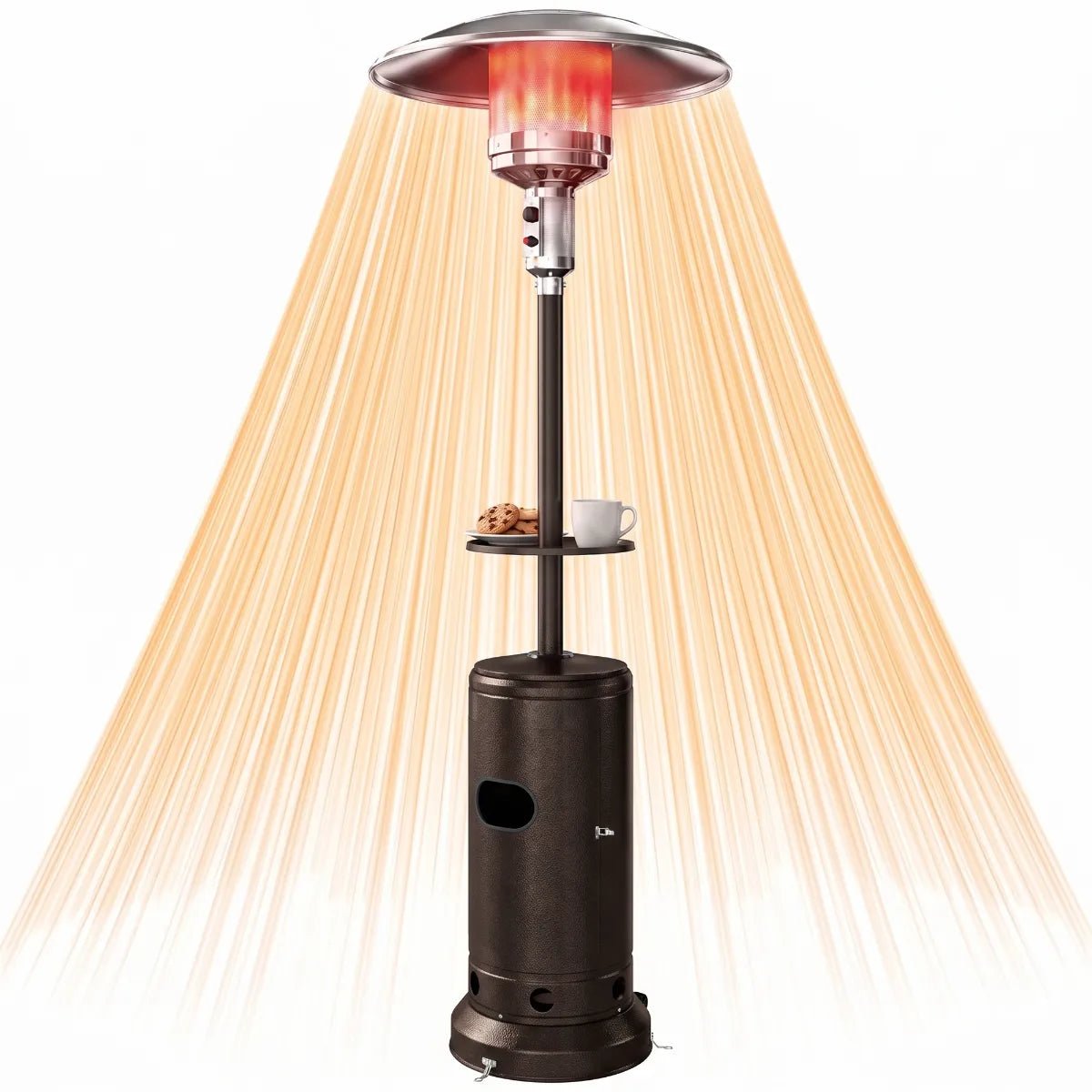 Outsunny 13 kW Gas Patio Heater with Side Table & Anti‑Tip Safety