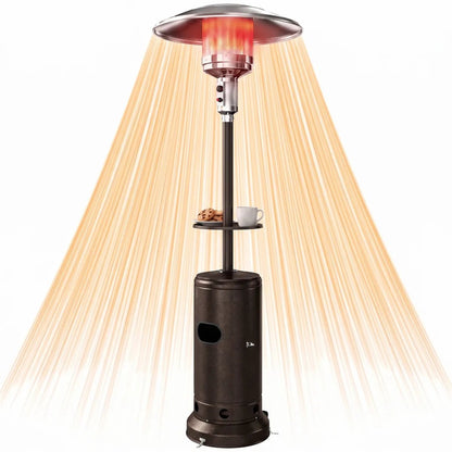 Outsunny 13 kW Gas Patio Heater with Side Table & Anti‑Tip Safety