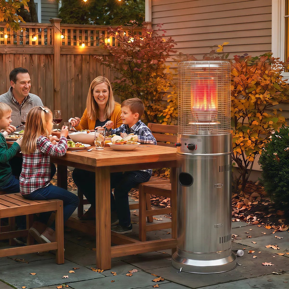 Outsunny 13 kW Gas Patio Heater with Tip‑Over Protection - Stainless Steel